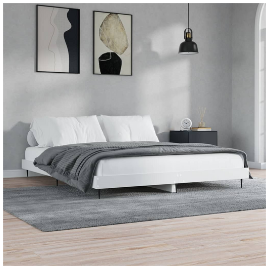 Bed Frame White 120x200 cm Engineered Wood