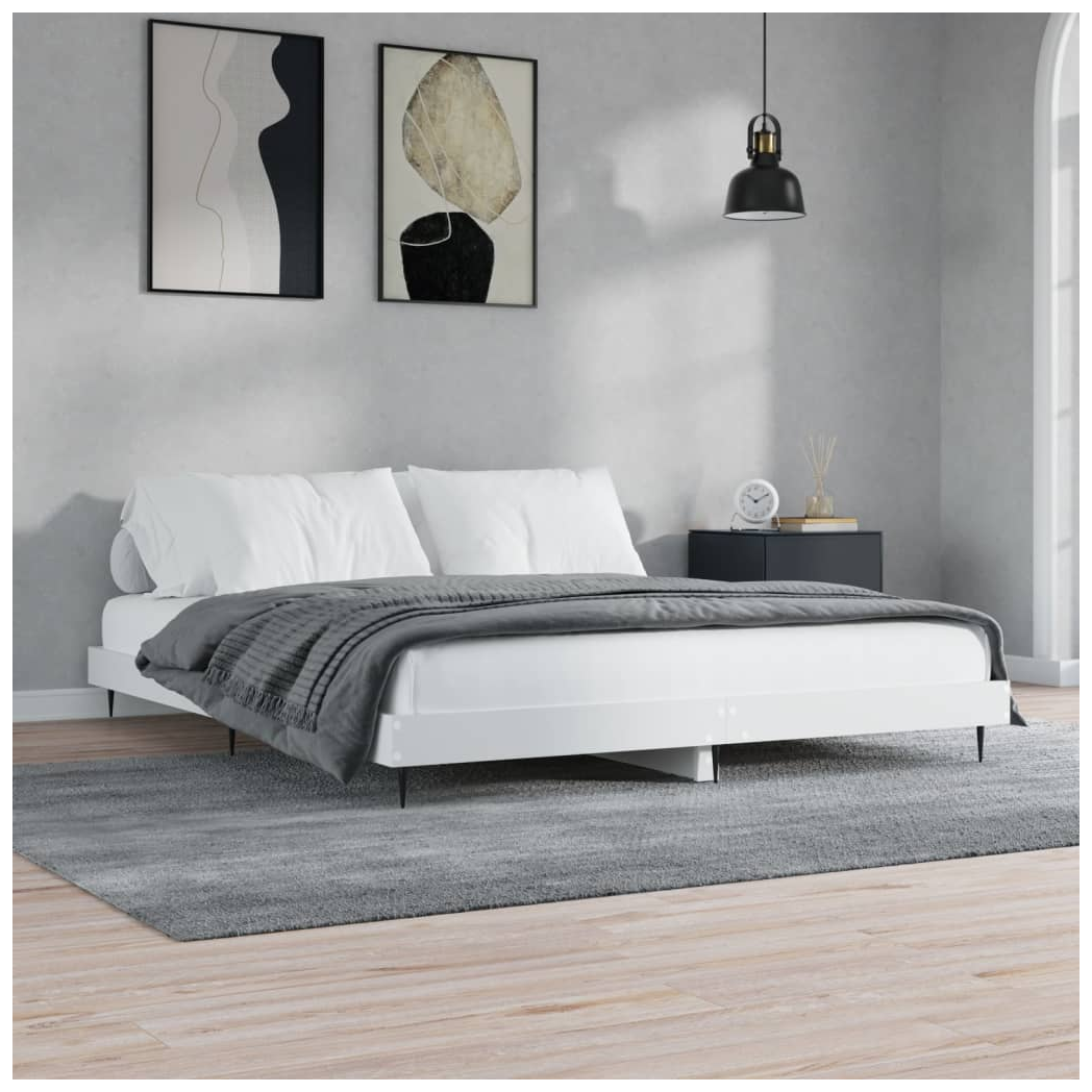 Bed Frame White 120x200 cm Engineered Wood