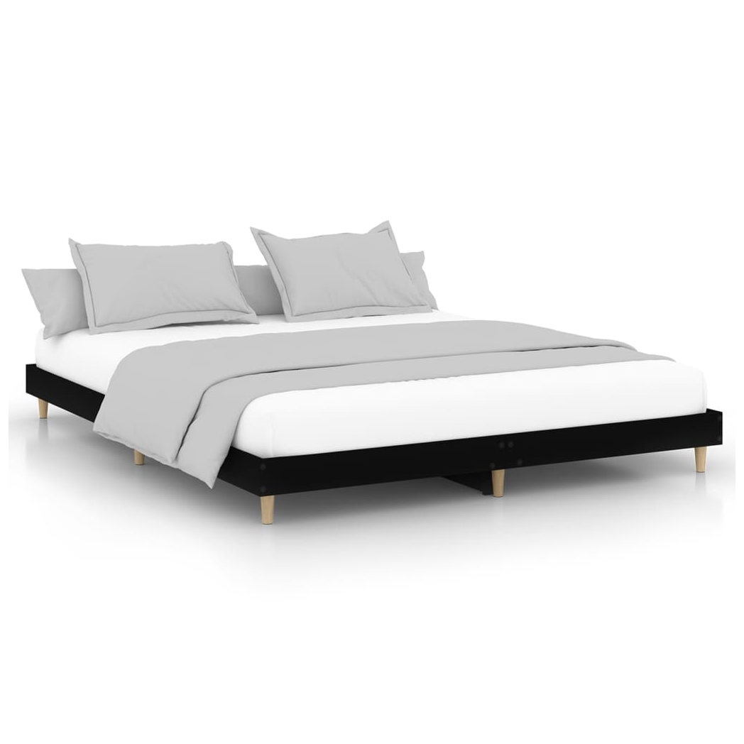 Bed Frame Black 120x200 cm Engineered Wood