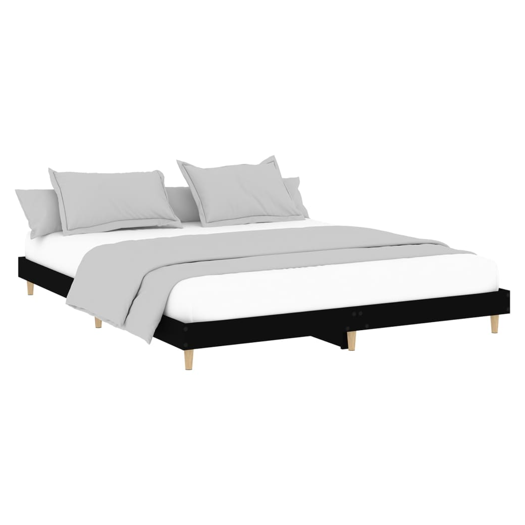 Bed Frame Black 120x200 cm Engineered Wood