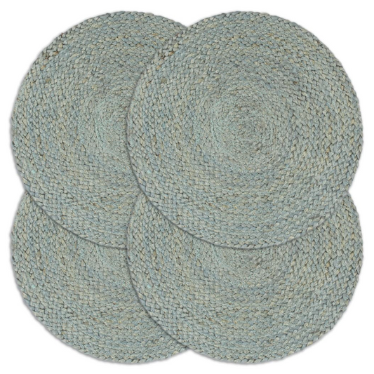 Placemats 4 pcs Plain Olive Green 38 cm Round Jute