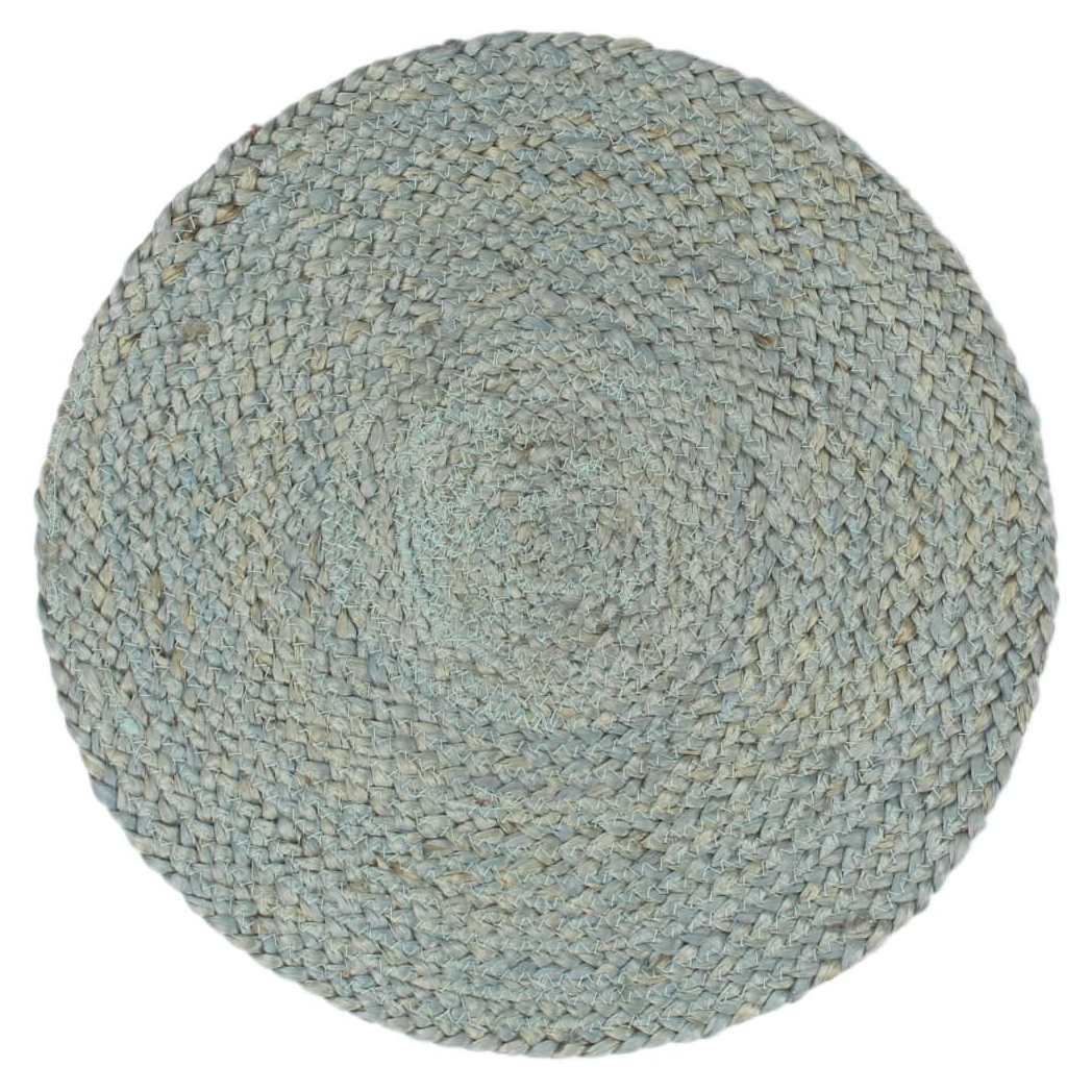 Placemats 4 pcs Plain Olive Green 38 cm Round Jute