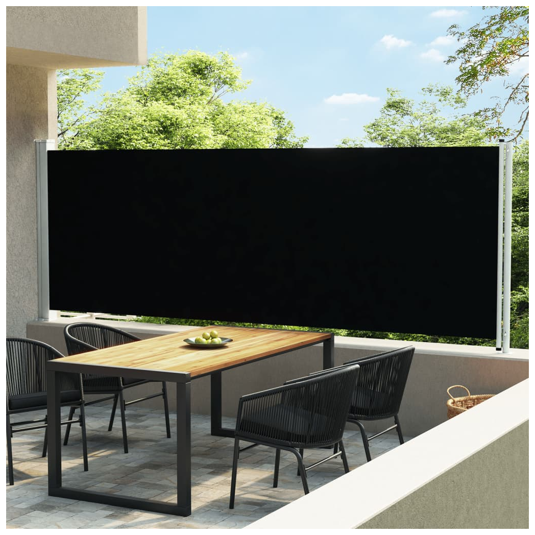 Patio Retractable Side Awning 600x160 cm Black