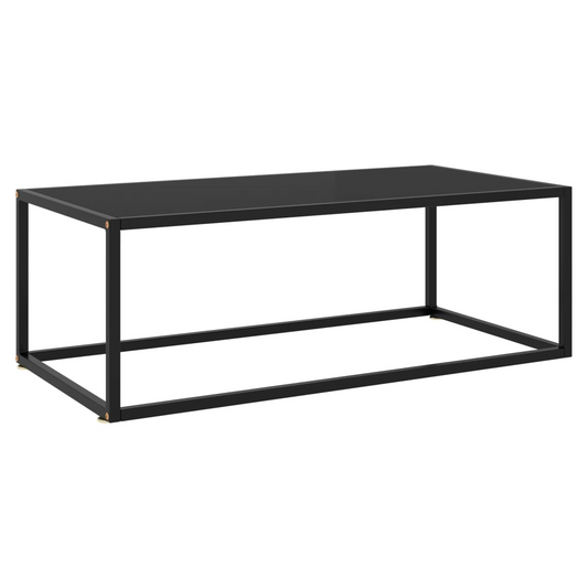 Coffee Table Black with Black Glass 100x50x35 cm