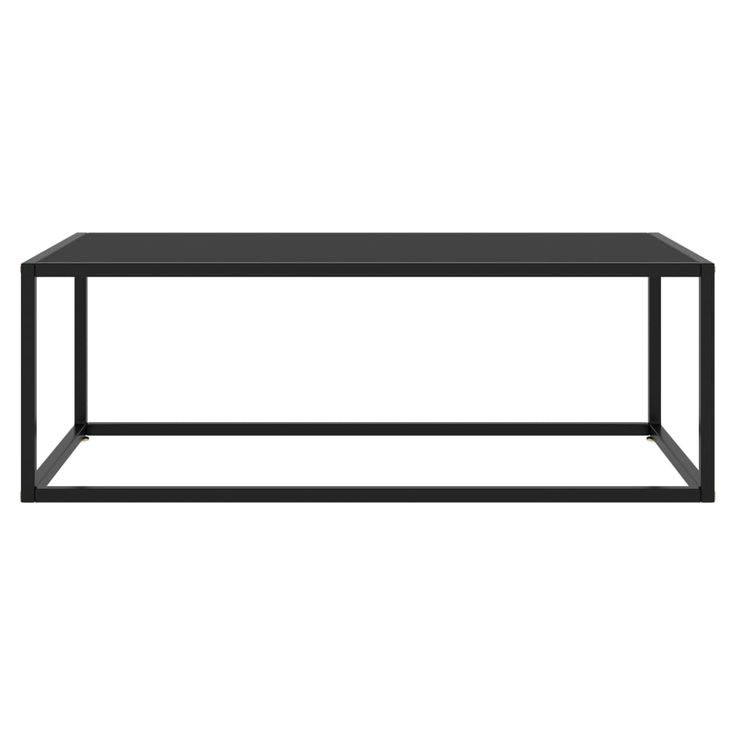 Coffee Table Black with Black Glass 100x50x35 cm