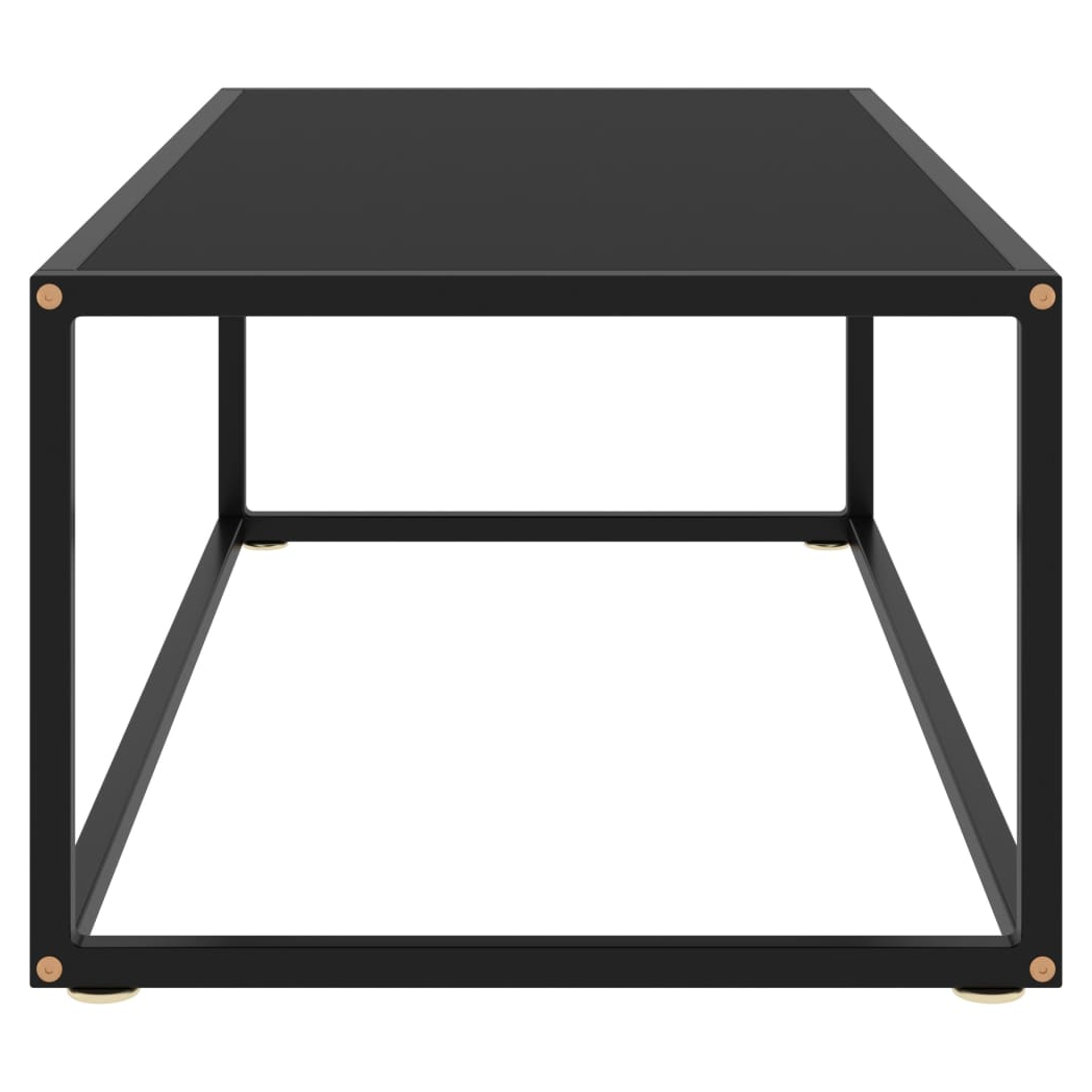 Coffee Table Black with Black Glass 100x50x35 cm