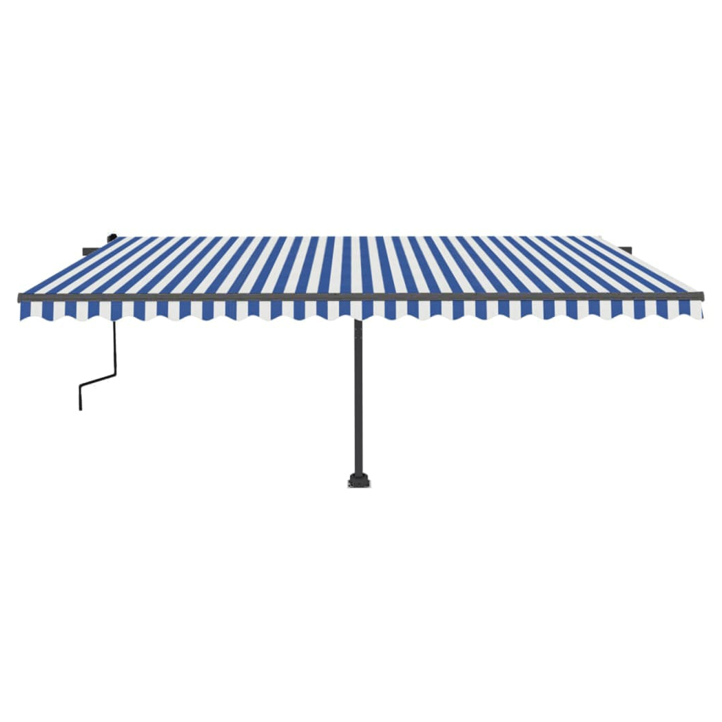 Freestanding Manual Retractable Awning 500x350 cm Blue/White