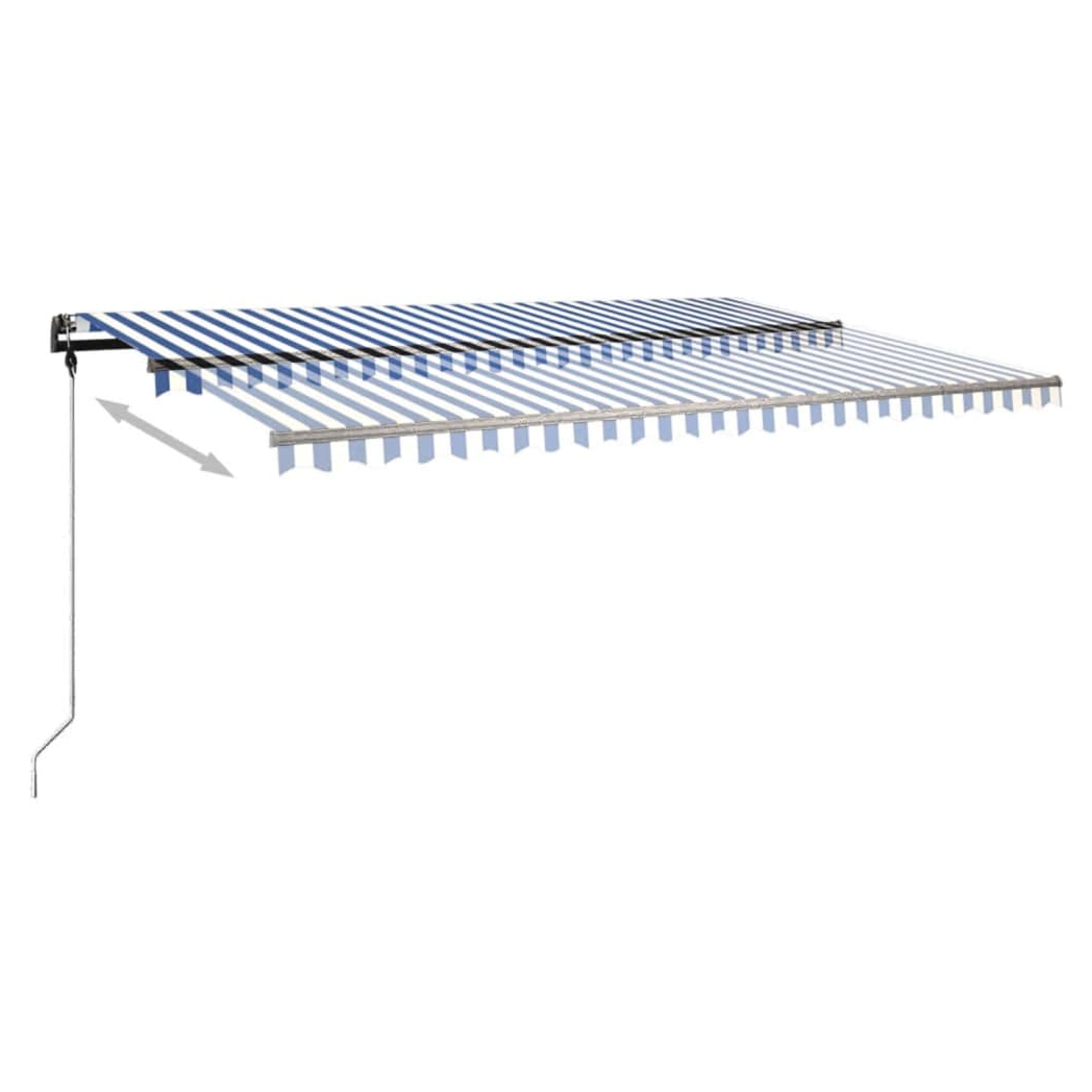 Freestanding Manual Retractable Awning 500x350 cm Blue/White