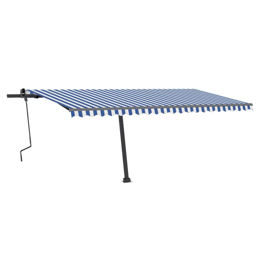 Freestanding Manual Retractable Awning 500x300 cm Blue/White