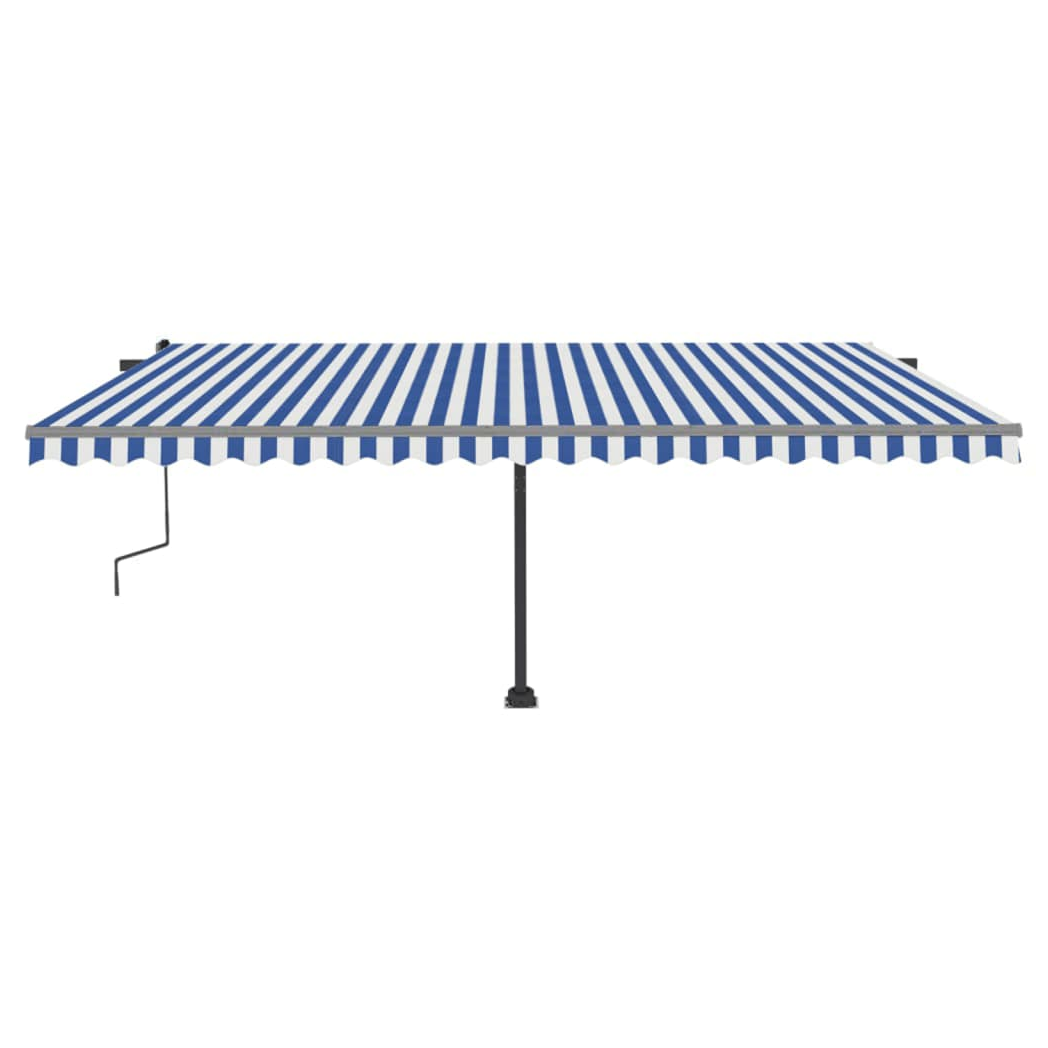 Freestanding Manual Retractable Awning 500x300 cm Blue/White