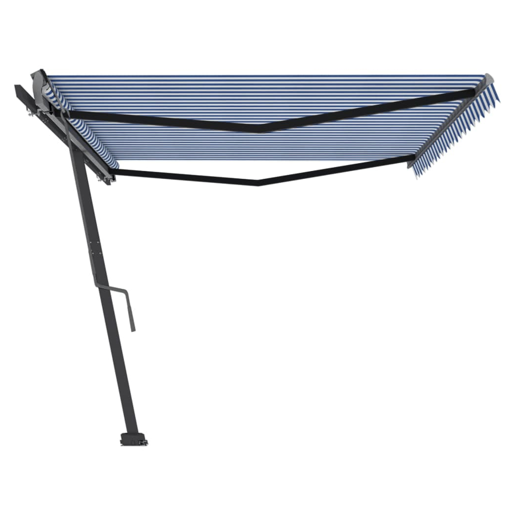 Freestanding Manual Retractable Awning 500x300 cm Blue/White