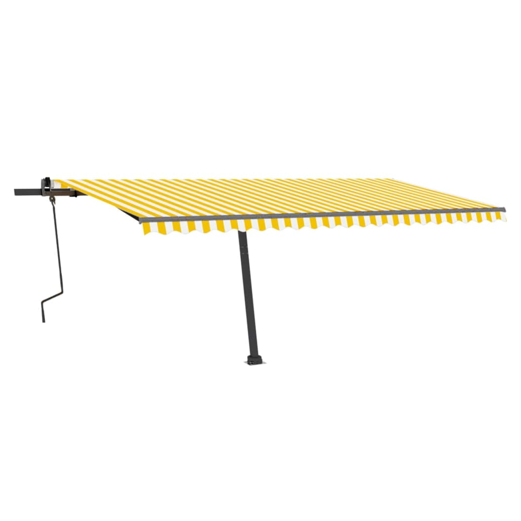 Freestanding Manual Retractable Awning 500x300 cm Yellow/White
