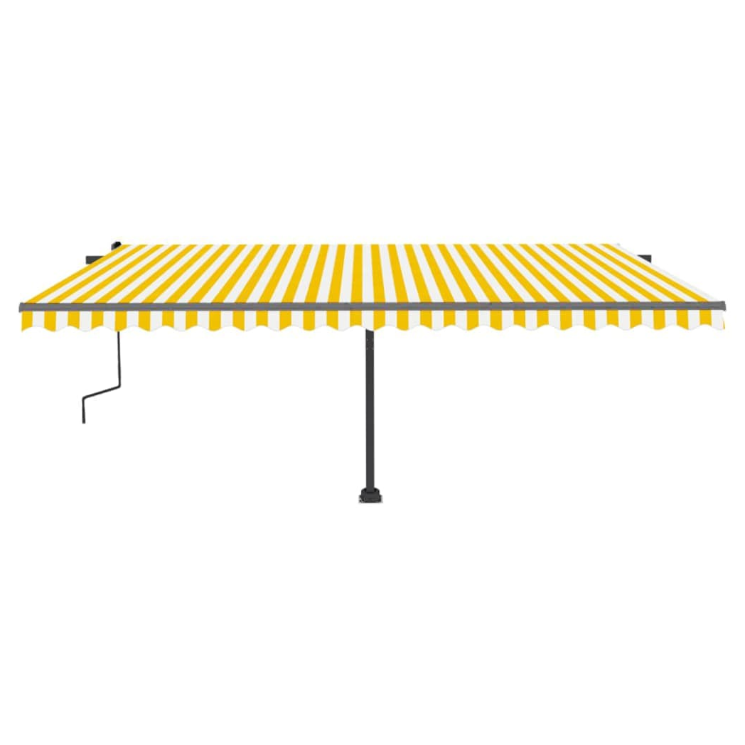 Freestanding Manual Retractable Awning 500x300 cm Yellow/White