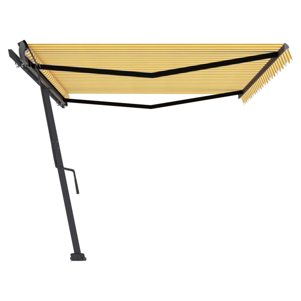 Freestanding Manual Retractable Awning 500x300 cm Yellow/White