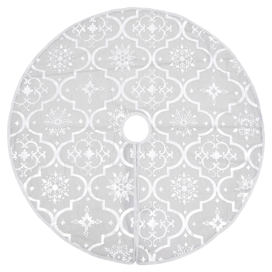 Luxury Christmas Tree Skirt with Sock White 150 cm Fabric