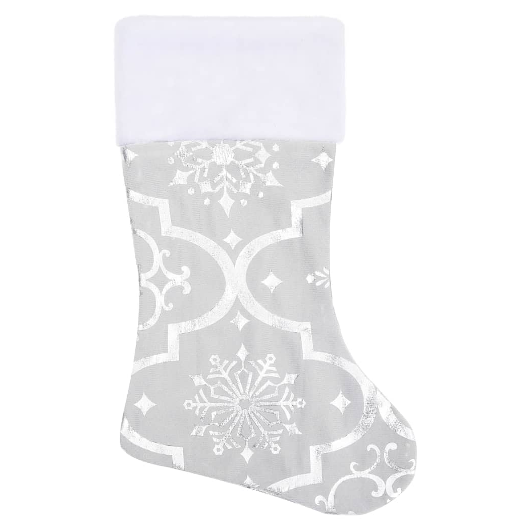 Luxury Christmas Tree Skirt with Sock White 150 cm Fabric
