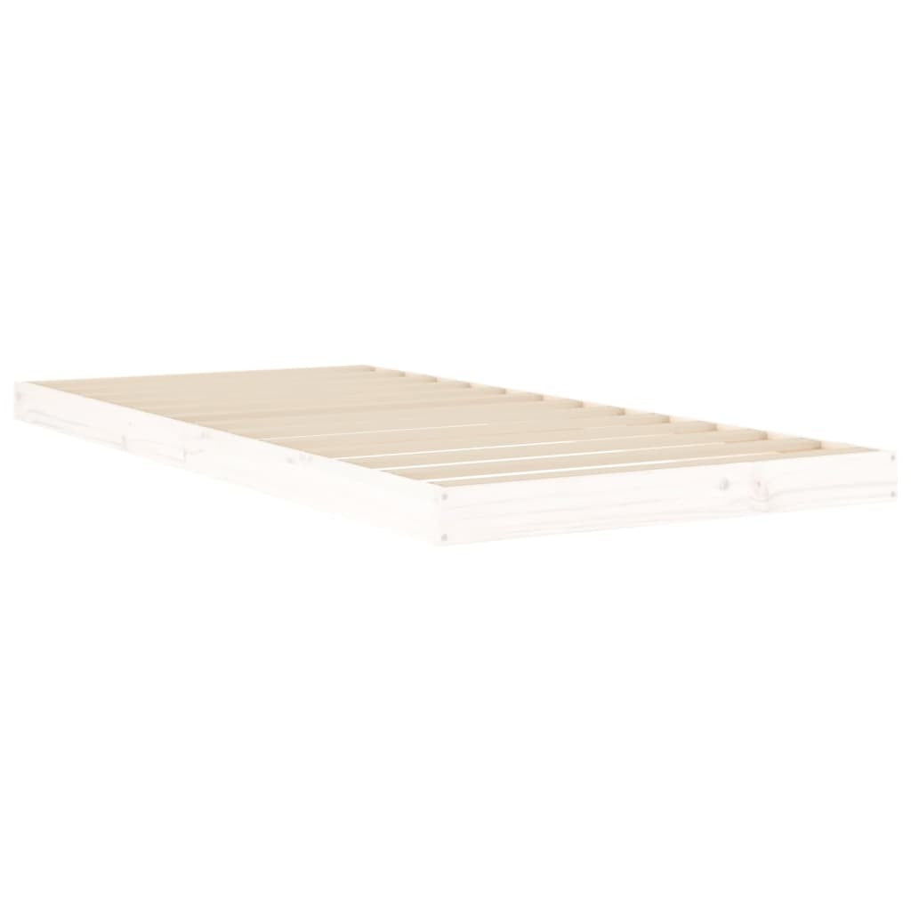 Bed Frame White 90x200 cm Solid Wood Pine