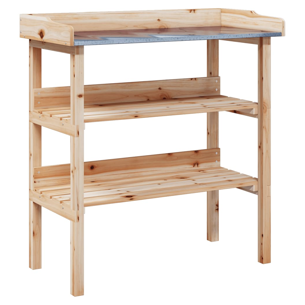 Plant Table with Shelves 78x38x82.5 cm Solid Wood Fir