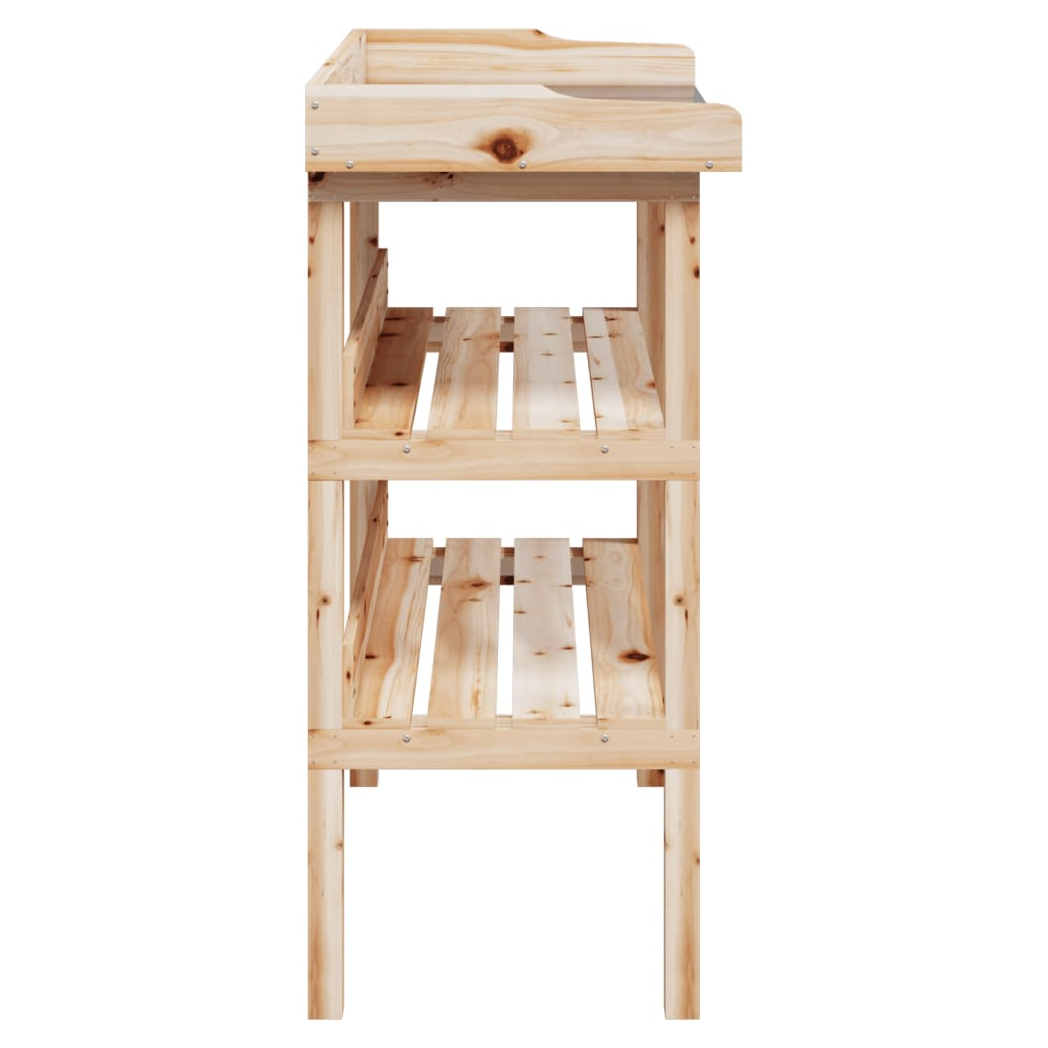 Plant Table with Shelves 78x38x82.5 cm Solid Wood Fir
