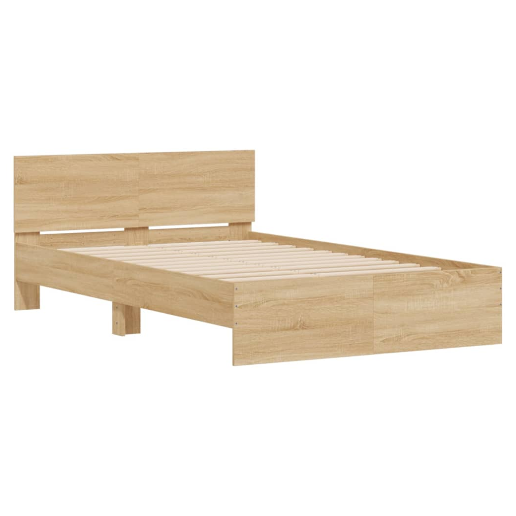 Bed Frame with Headboard Sonoma Oak 135x190 cm Double