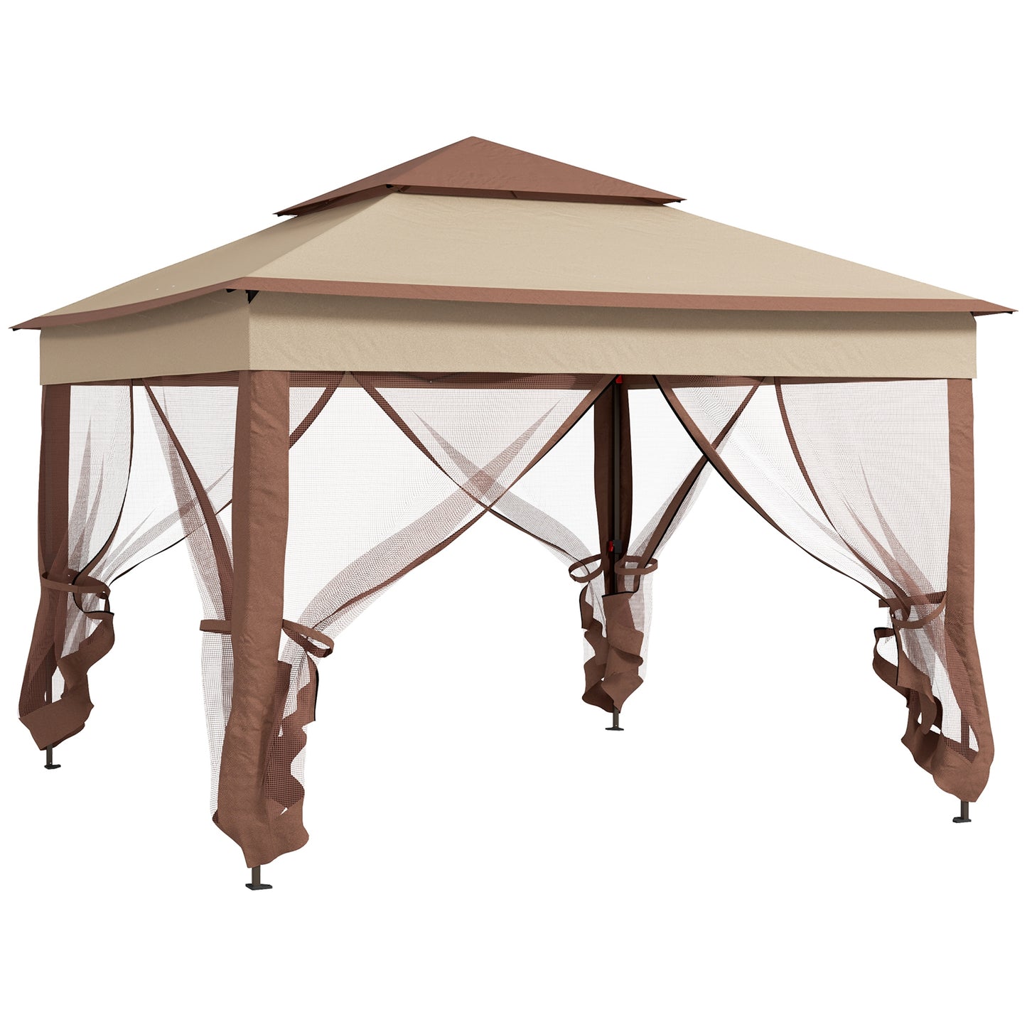 Svvalka Garden Folding Tent Heavy Duty Pop Up Gazebo for Party Khaki