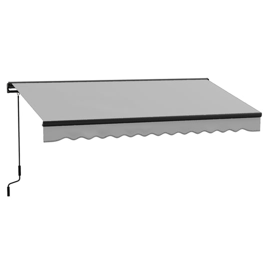 Svvalka 3.5 x 2.5m Electric Retractable Awning, Aluminium Frame, Light Grey