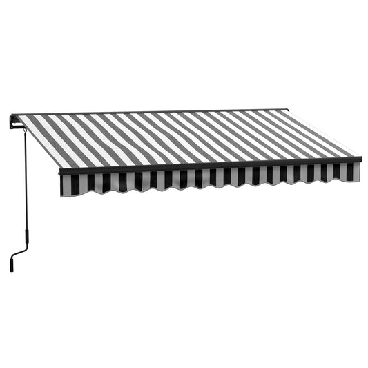 Svvalka 3.5 x 2.5m Electric Retractable Awning, Aluminium Frame, Grey & White