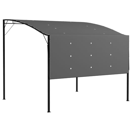 3 x 2.5m Patio Metal Gazebo Pergola Wall Mount Outdoor Shelter, Grey