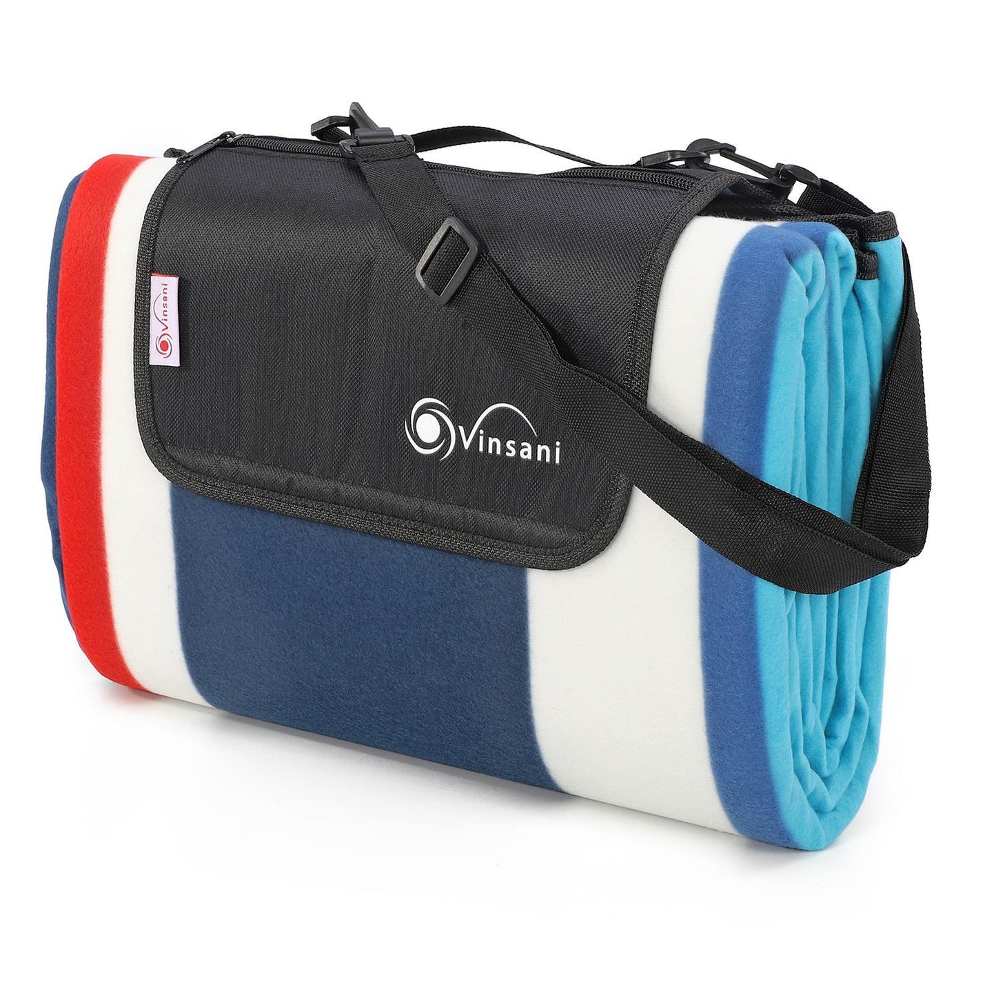 Vinsani Aqua Stripe 200X200cm Picnic Rug 0000302