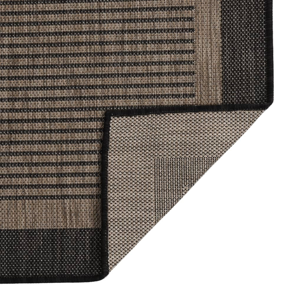 Outdoor Flatweave Rug 100x200 cm Dark Brown