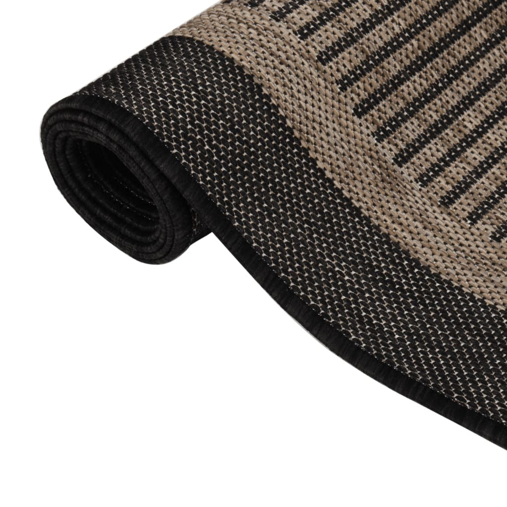 Outdoor Flatweave Rug 100x200 cm Dark Brown