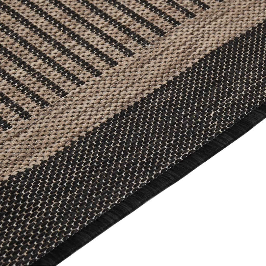 Outdoor Flatweave Rug 100x200 cm Dark Brown
