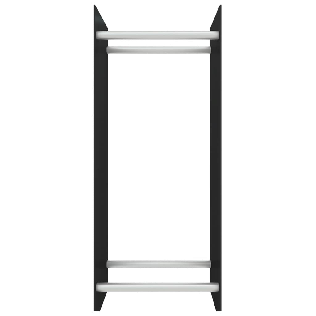 Firewood Rack Black 40x35x100 cm Tempered Glass