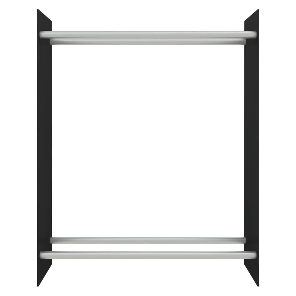 Firewood Rack Black 80x35x100 cm Tempered Glass