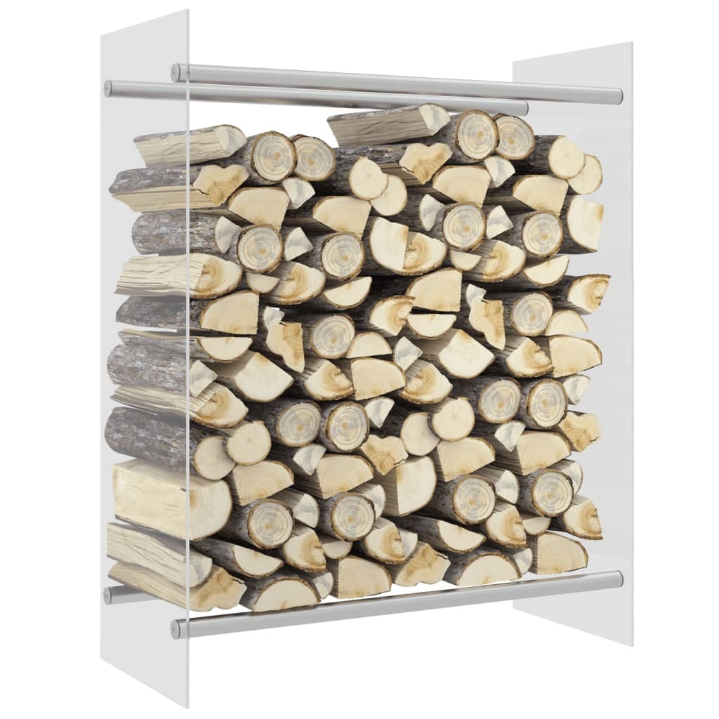 Firewood Rack Transparent 80x35x100 cm Tempered Glass