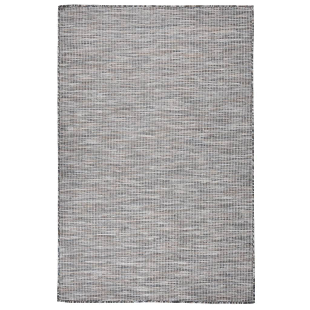 Outdoor Flatweave Rug 120x170 cm Brown and Black