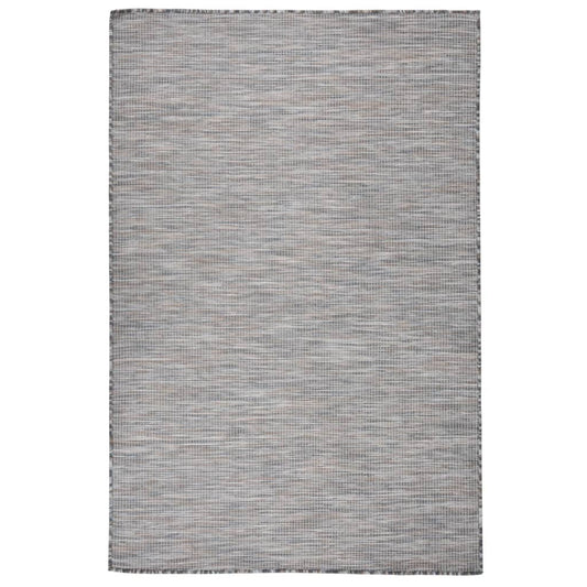 Outdoor Flatweave Rug 120x170 cm Brown and Black