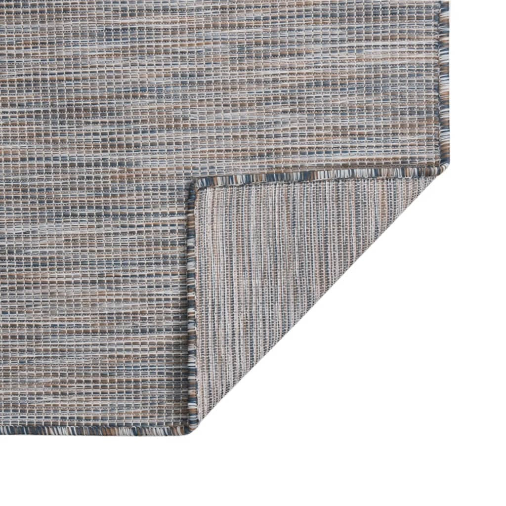 Outdoor Flatweave Rug 120x170 cm Brown and Black