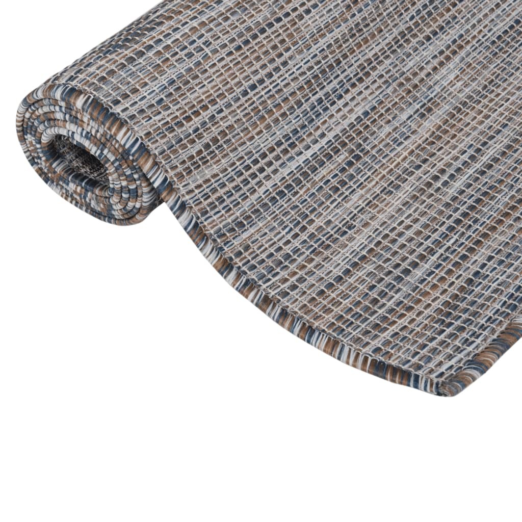 Outdoor Flatweave Rug 120x170 cm Brown and Black