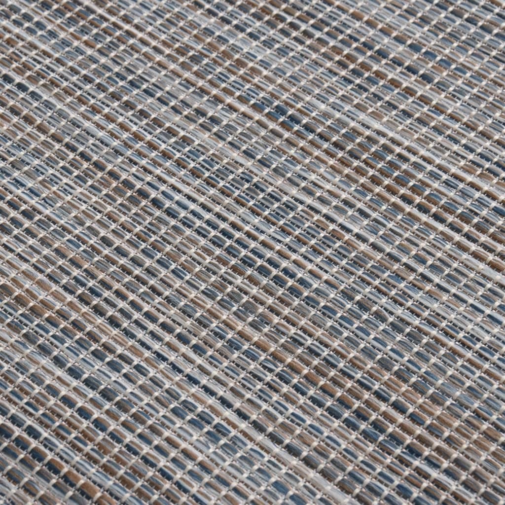 Outdoor Flatweave Rug 120x170 cm Brown and Black