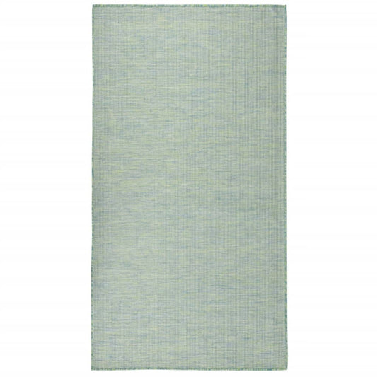 Outdoor Flatweave Rug 140x200 cm Turquoise