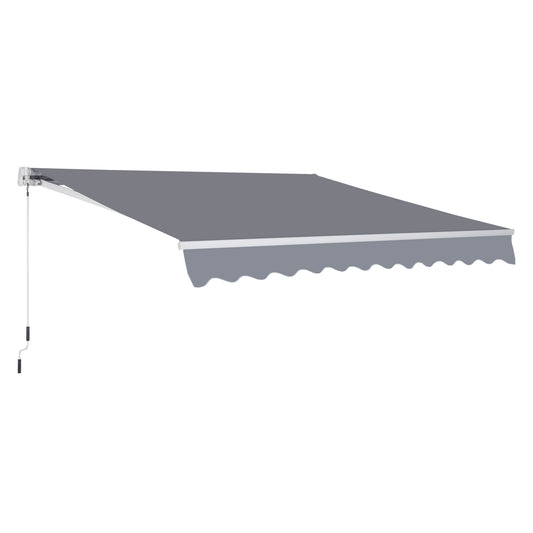 Manual Retractable Awning, size (4m x 3m)-Grey