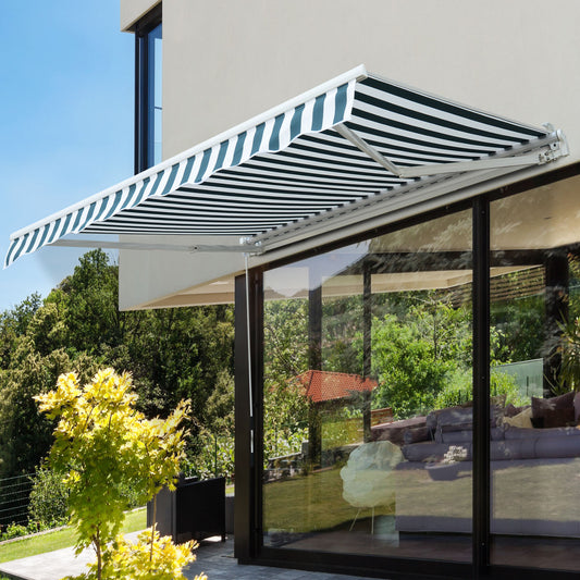 Retractable Awning, 2.5x2 m-Dark Green/White