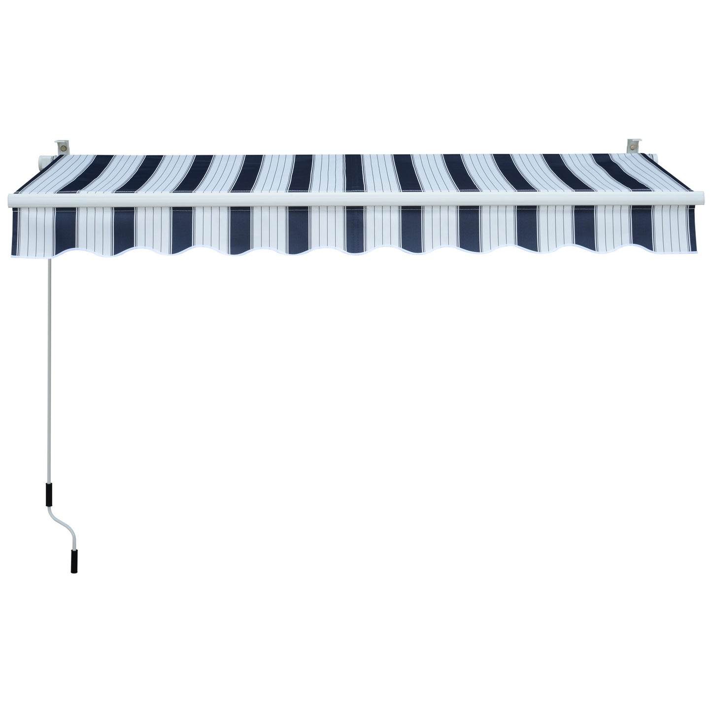 Retractable Awning, 2.5x2 m-Blue/White Strips