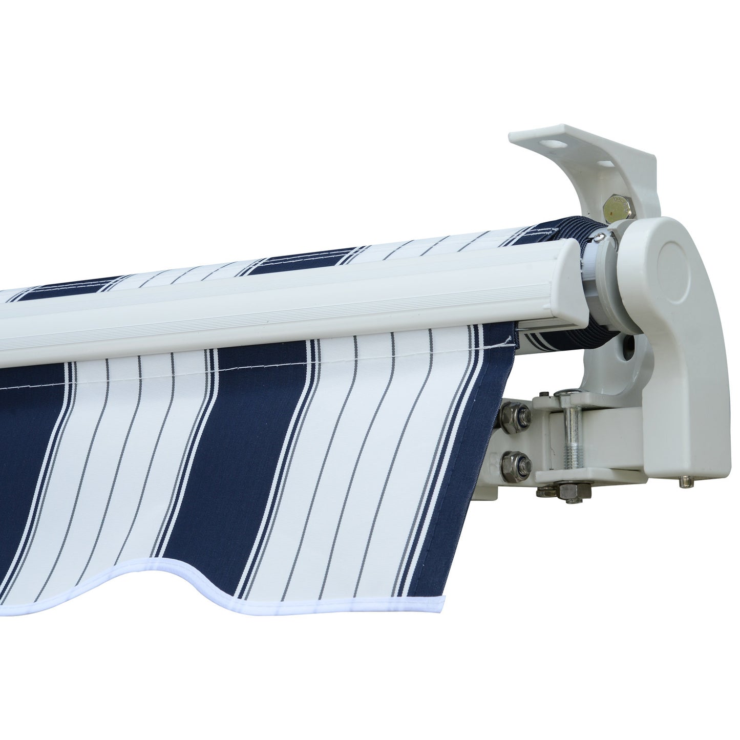 Retractable Awning, 2.5x2 m-Blue/White Strips