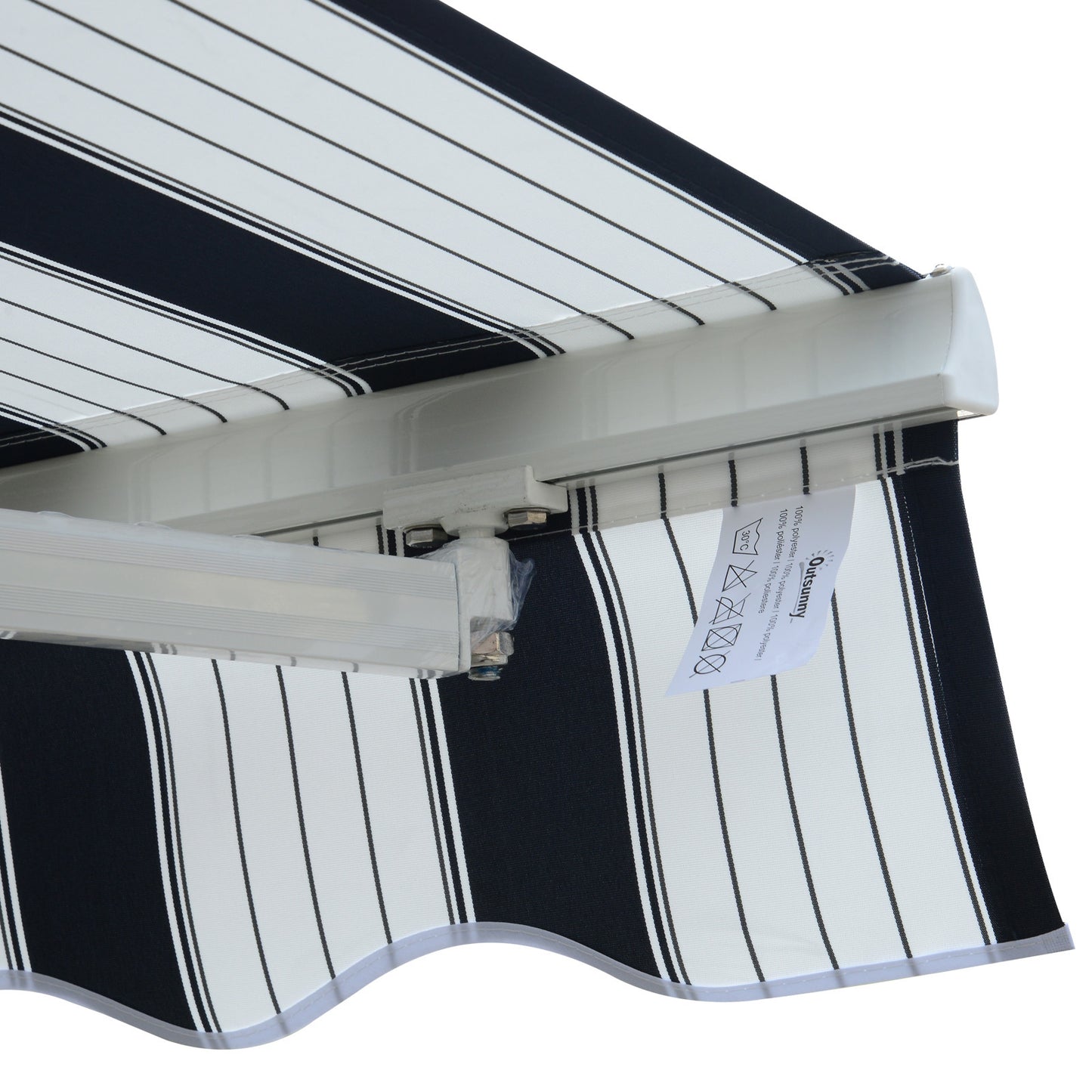 Retractable Awning, 2.5x2 m-Blue/White Strips