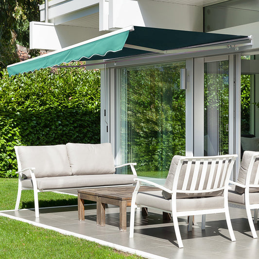 Manual Retractable Awning, 3x2.5 m-Dark Green