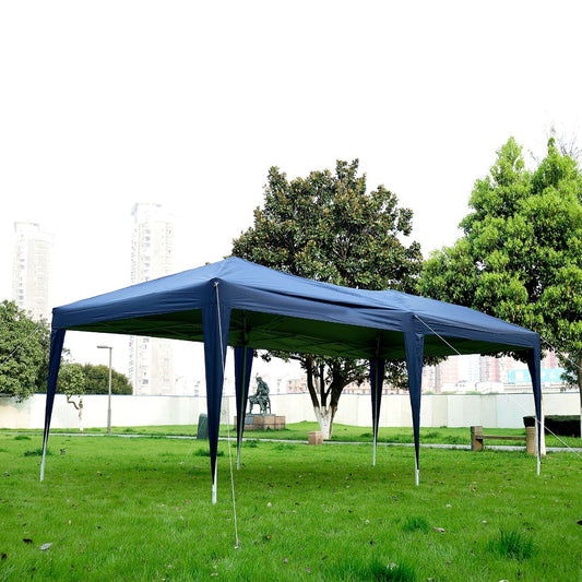 3m x 6m Pop Up Gazebo Party Tent Canopy Marquee with Storage Bag Blue