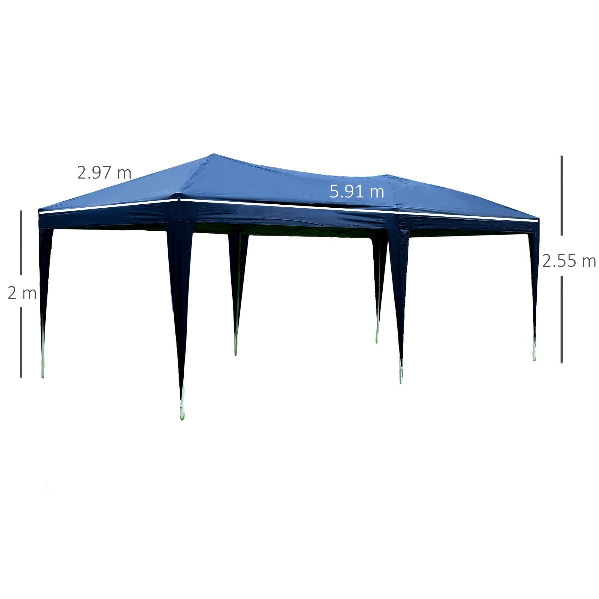 3m x 6m Pop Up Gazebo Party Tent Canopy Marquee with Storage Bag Blue