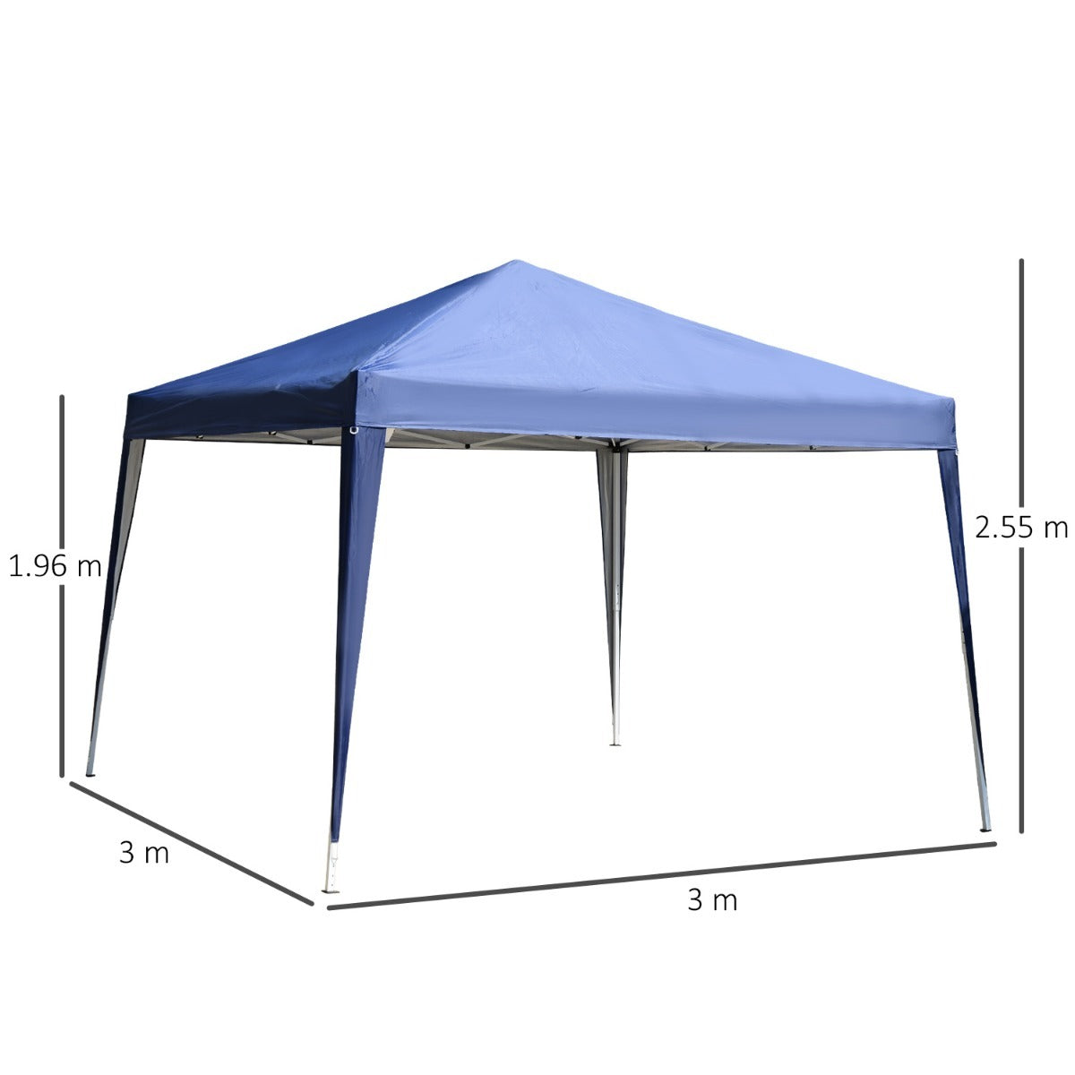 3 x 3m Garden Pop Up Gazebo Marquee Party Tent Wedding Canopy Blue